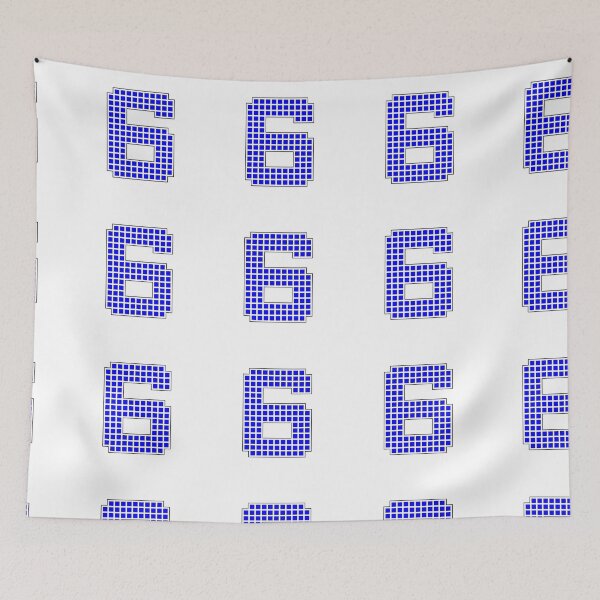 Item preview, Number 6 - Blue Pixel Block Character designed and sold by PixelGlyphs.
