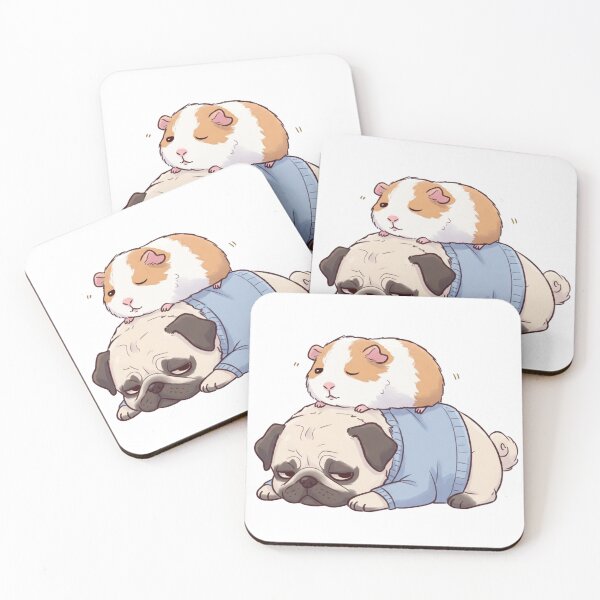 Item preview, An Adorable Duo: Pug and Guinea Pig Pals designed and sold by Claustronautas.