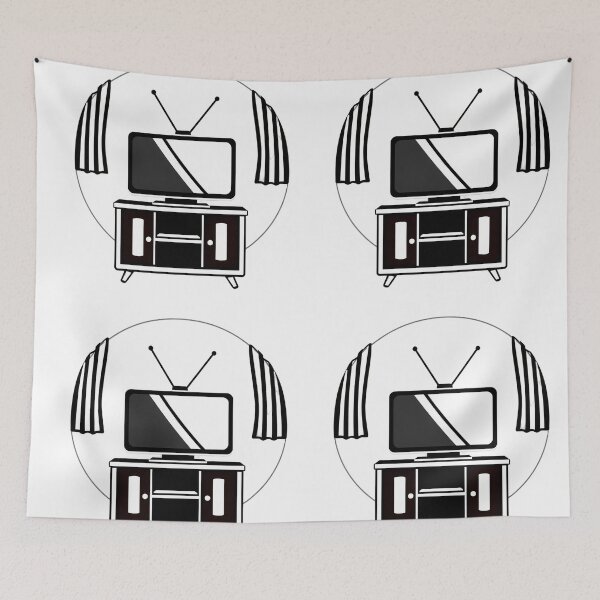 Item preview, Black White Art Retro Television Icon Gradient Background designed and sold by ART ATTACK ZONE.