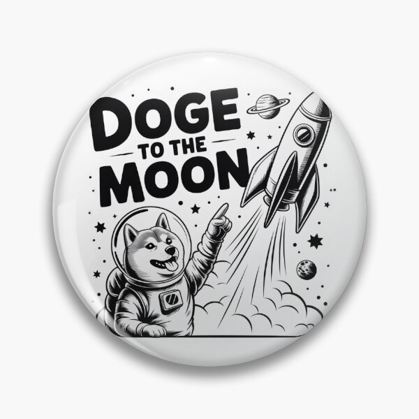 Item preview, Doge to the Moon Sticker - Crypto Meme Art designed and sold by nandacreates.