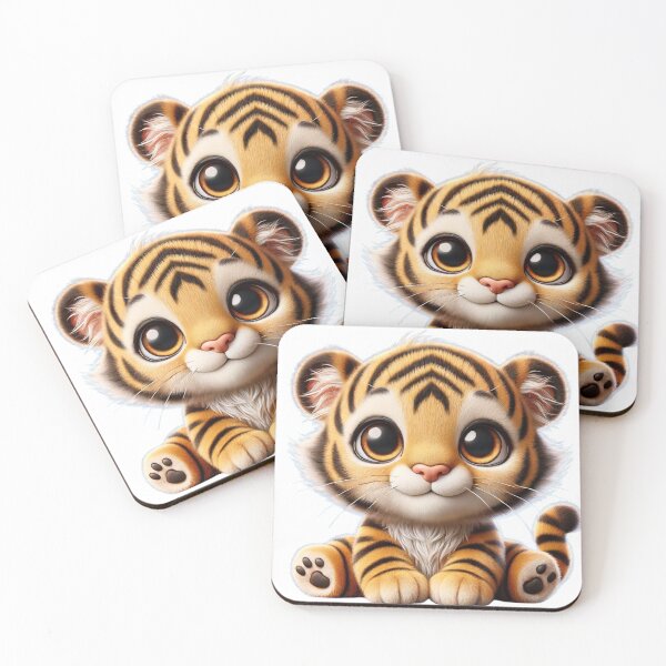 Item preview, Baby Tiger Sitting with Sweet and Expressive Look designed and sold by FusiTink.