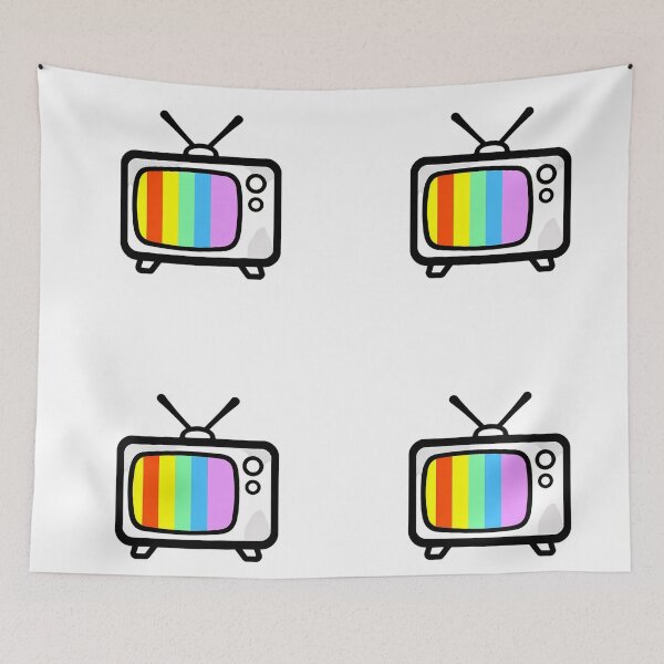 Item preview, Rainbow Art Retro Television Icon Gradient Background designed and sold by ART ATTACK ZONE.