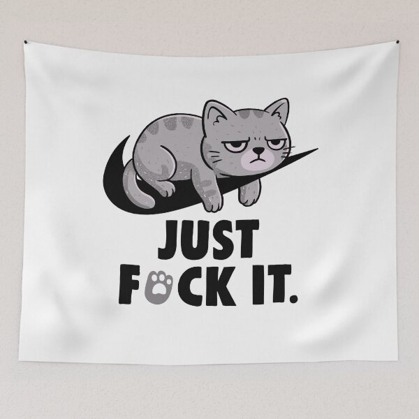 Item preview, Just Fuck It Ironic Funny Cat designed and sold by koalateess.