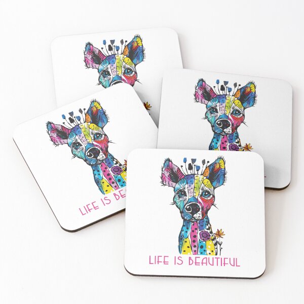 Item preview, Colorful Animal Design – Life is Beautiful – Happy Hyena Motif designed and sold by KolbaVison.
