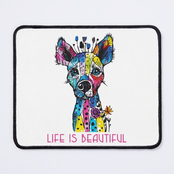 Item preview, Colorful Animal Design – Life is Beautiful – Happy Hyena Motif designed and sold by KolbaVison.