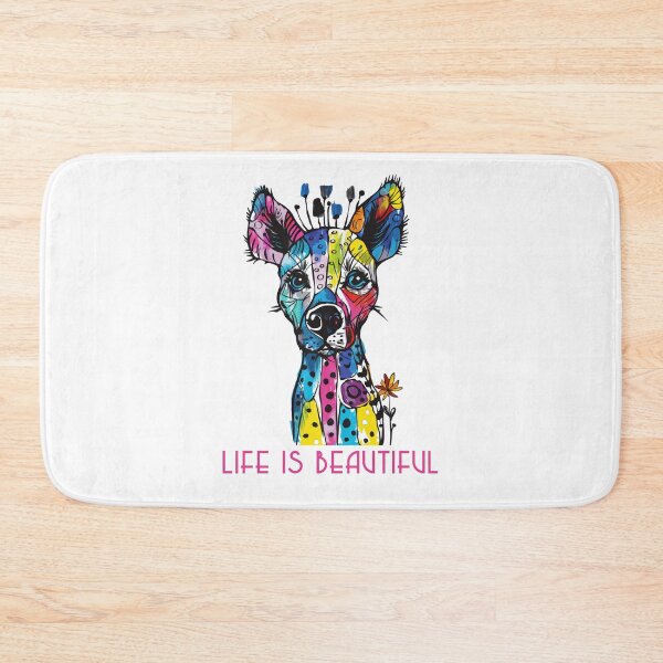 Item preview, Colorful Animal Design – Life is Beautiful – Happy Hyena Motif designed and sold by KolbaVison.