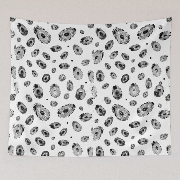 Item preview, Black Abstract Pattern Fingerprint-like Organic Shapes designed and sold by ART ATTACK ZONE.