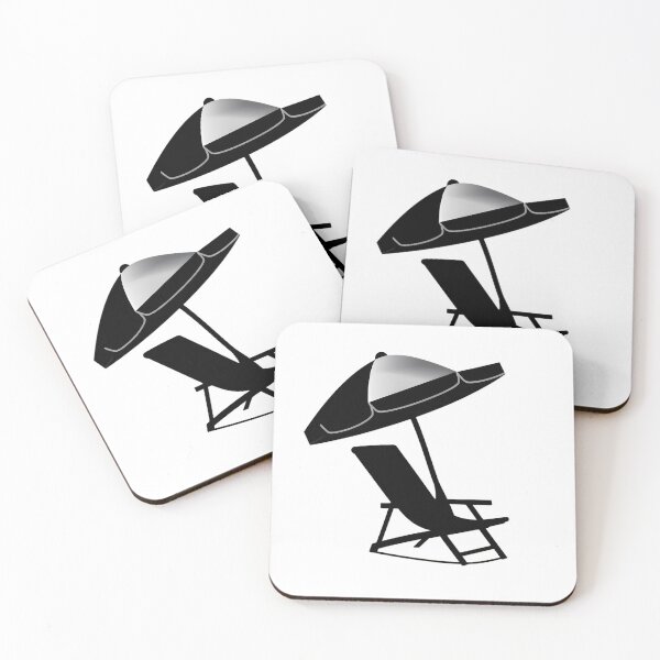 Item preview, Minimalist Lineart Black Silhouette Beach Chair Umbrella designed and sold by ART ATTACK ZONE.