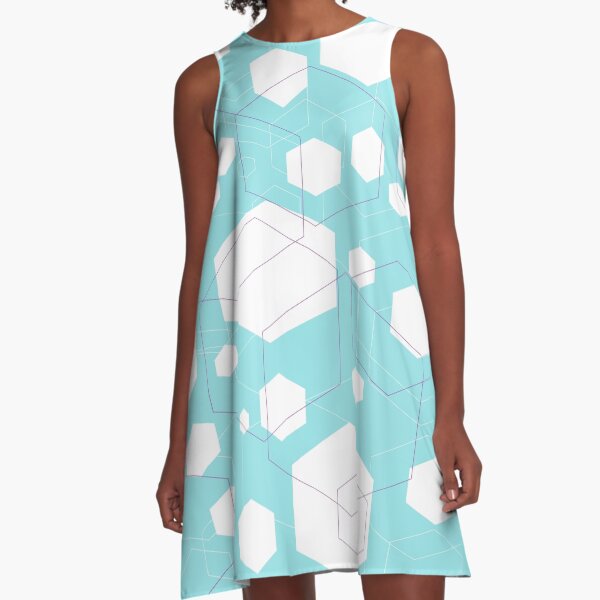 Item preview, Teal Hexagons Abstract Geometry Array  designed and sold by MakeEverything.