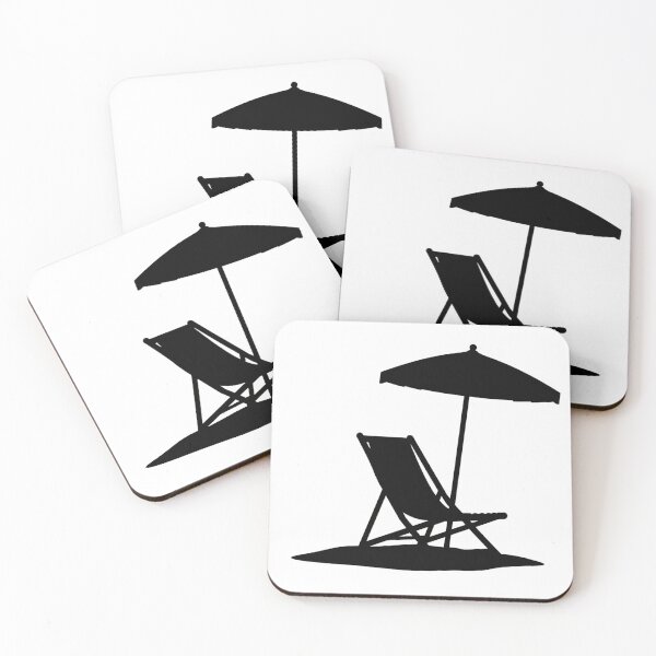 Item preview, Chill Peace Relax Black Silhouette Beach Chair Umbrella designed and sold by ART ATTACK ZONE.