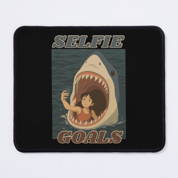 Item preview, selfie with the shark designed and sold by What you are is Beautiful.