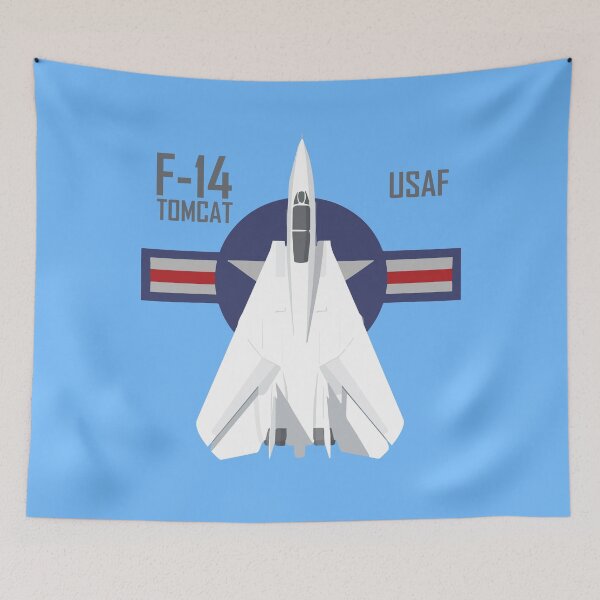 Item preview, F‑14 Tomcat USAF Flat Vector Fighter Jet Top‑Down Illustration designed and sold by VeroshopCR.