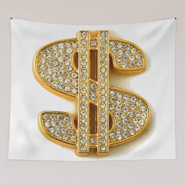 Item preview, Gold dollar sign studded with diamonds. designed and sold by claireseyeview.