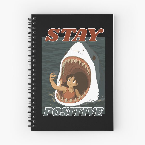 Item preview, selfie with the shark - stay positive designed and sold by What you are is Beautiful.