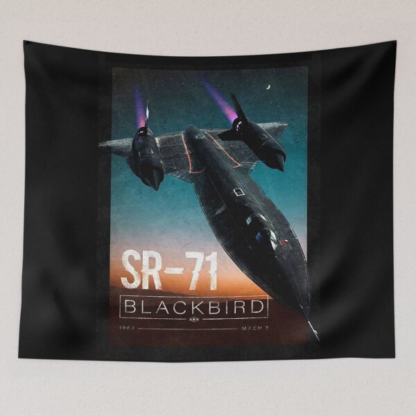 Item preview, SR‑71 Blackbird Mach 3 Vintage Aviation Illustration designed and sold by VeroshopCR.