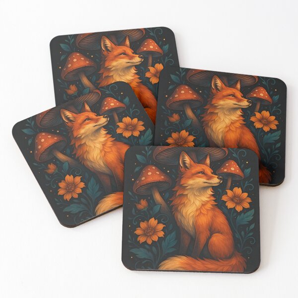 Item preview, Whimsical Fox Among Mushrooms and Wildflowers designed and sold by Amr Siam.