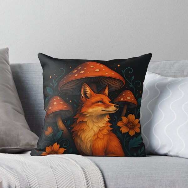 Item preview, Whimsical Fox Among Mushrooms and Wildflowers designed and sold by Amr Siam.