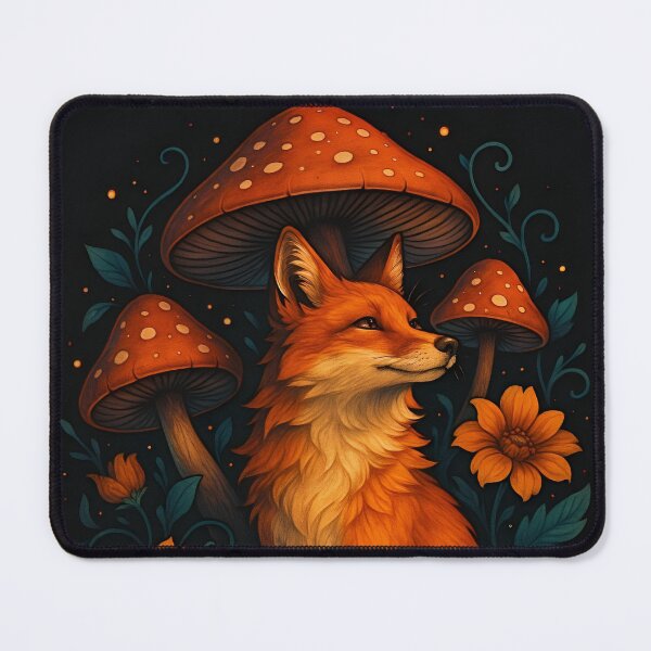Item preview, Whimsical Fox Among Mushrooms and Wildflowers designed and sold by Amr Siam.