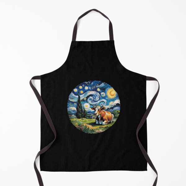 Item preview, Whimsical Cow Under a Starry Sky – Artistic Round Sticker | Cow Nation Exclusive designed and sold by CircinusStore.