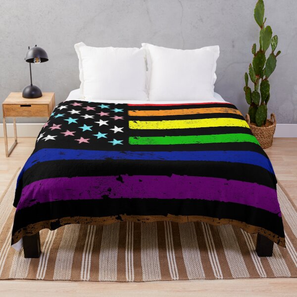 Item preview, Gay Pride Rainbow American Flag | LGBT 4th of July | LGBTQ Progress Flag designed and sold by YikesForever.