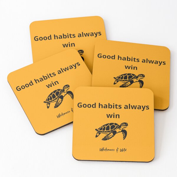 Item preview, Good Habits Always Win – Turtle Motivation Quote designed and sold by Wholeness-Wild.