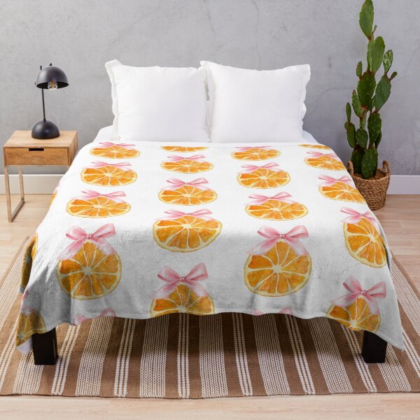 Artikelvorschau, Aquarell Orangenscheibe mit rosa Schleife – Soft Girl Era Coquette Fruit Illustration entworfen und verkauft von DivinePassion.