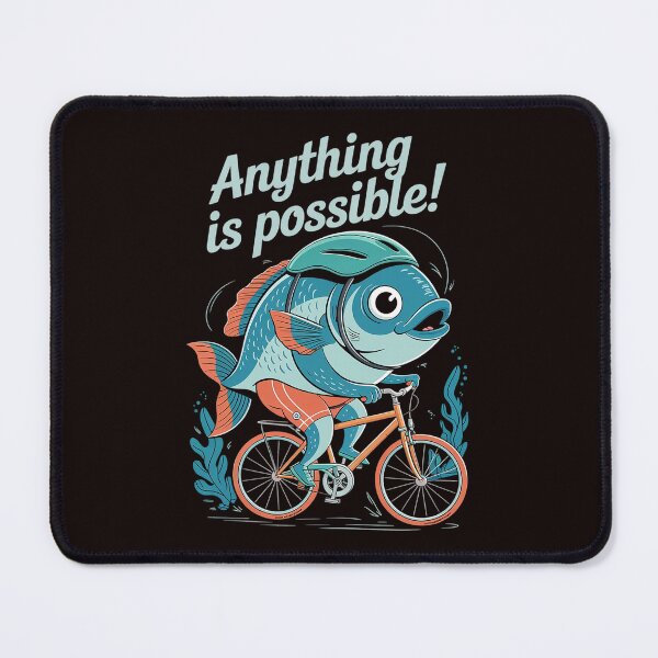 Item preview, Anything Is Possible! Fish Riding A Bicycle designed and sold by MAKOPOKOShop.