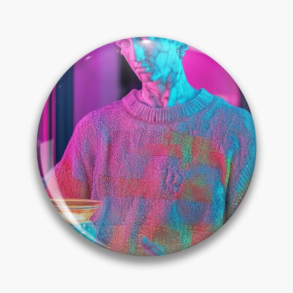 Item preview, Neon Vaporwave Roman Statue Art	 designed and sold by weirdfishes123.