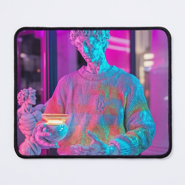 Item preview, Neon Vaporwave Roman Statue Art	 designed and sold by weirdfishes123.