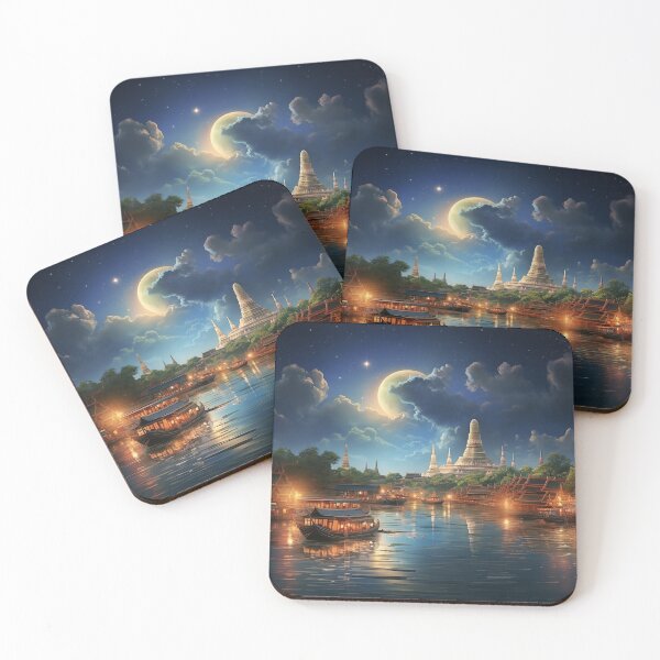 Item preview, Moonlit Serenity over Wat Arun, Bangkok designed and sold by Anuchartl.