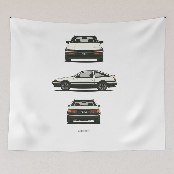 Item preview, Toyota AE86 Trueno 1983 – Classic JDM Drift Legend Minimalist Blueprint designed and sold by TheArtOfCar.