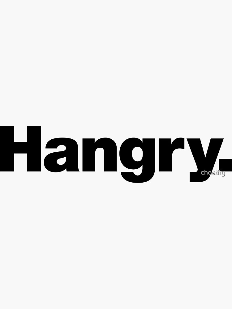 Thumbnail 3 of 3, Sticker, Hangry. designed and sold by chestify.