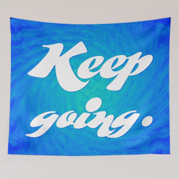 Item preview, Keep Going - Cobalt and Teal Swirl designed and sold by sillyjess.