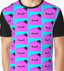 Purple Kawaii Mustache Figure Graphic T-Shirt