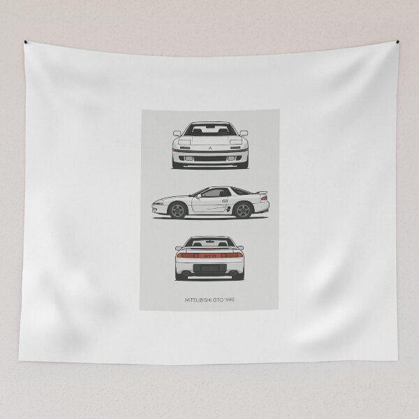 Item preview, 1990 Mitsubishi GTO (3000GT) – Clean JDM Sports Car Blueprint Art designed and sold by TheArtOfCar.