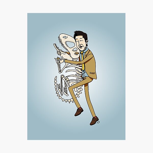 Dinosaur Professor Photographic Print