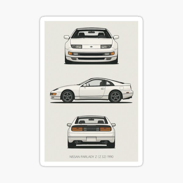 Item preview, 1990 Nissan Fairlady Z Z32 – Classic JDM Sports Car Blueprint Illustration designed and sold by TheArtOfCar.