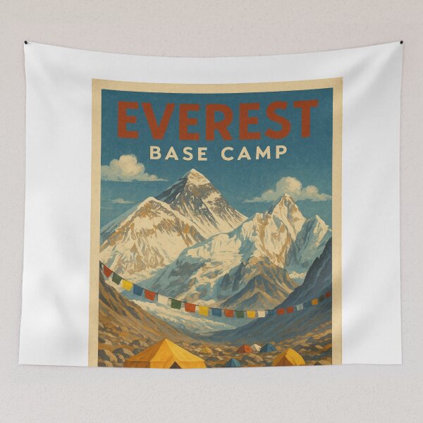 Item preview, Everest Base Camp with Tents and Himalayan Peaks designed and sold by Aryabek.