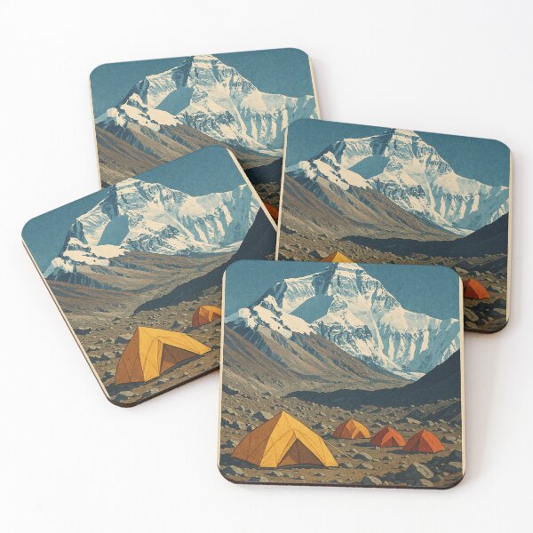 Item preview, Tents at Everest Base Camp Below Snowy Himalayan Summit designed and sold by Aryabek.