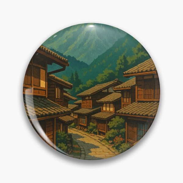 Item preview, Kiso Valley Japan with Edo-Era Wooden Townscape designed and sold by Aryabek.