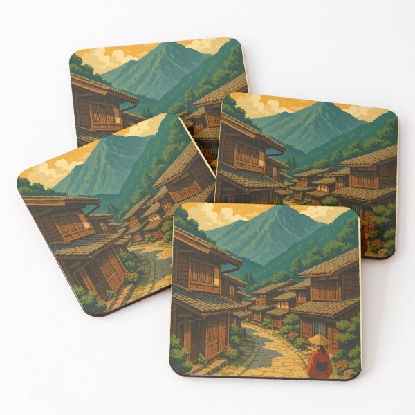Item preview, Kiso Valley Japan with Edo-Era Wooden Townscape designed and sold by Aryabek.