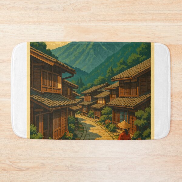 Item preview, Kiso Valley Japan with Edo-Era Wooden Townscape designed and sold by Aryabek.
