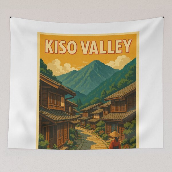 Item preview, Kiso Valley Japan with Edo-Era Wooden Townscape designed and sold by Aryabek.