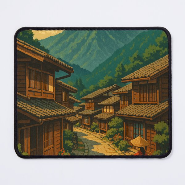 Item preview, Kiso Valley Japan with Edo-Era Wooden Townscape designed and sold by Aryabek.