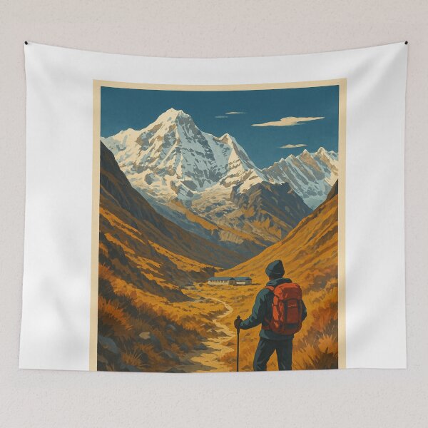 Item preview, Annapurna Base Camp Trekker Facing Nepal Himalayas designed and sold by Aryabek.