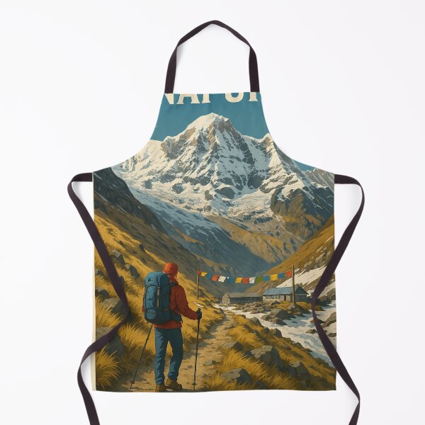 Item preview, Annapurna Base Camp with Trekker and Prayer Flags designed and sold by Aryabek.