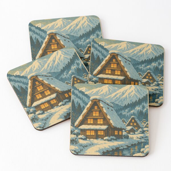 Item preview, Shirakawa-go Winter Village with Gassho-Zukuri Houses designed and sold by Aryabek.