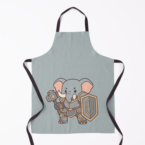 Item preview, Elephant Tanker - Holding a Tower Shield and a Mace in each Hands designed and sold by Pastel Purrade.