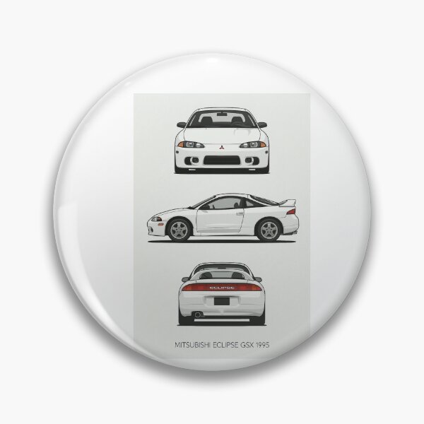 Item preview, 1995 Mitsubishi Eclipse GSX – Clean White JDM Classic Car Illustration designed and sold by TheArtOfCar.
