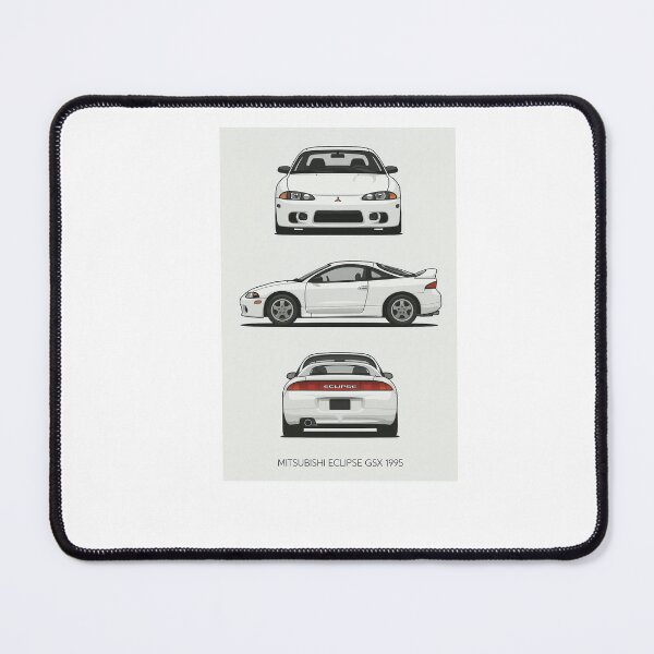 Item preview, 1995 Mitsubishi Eclipse GSX – Clean White JDM Classic Car Illustration designed and sold by TheArtOfCar.